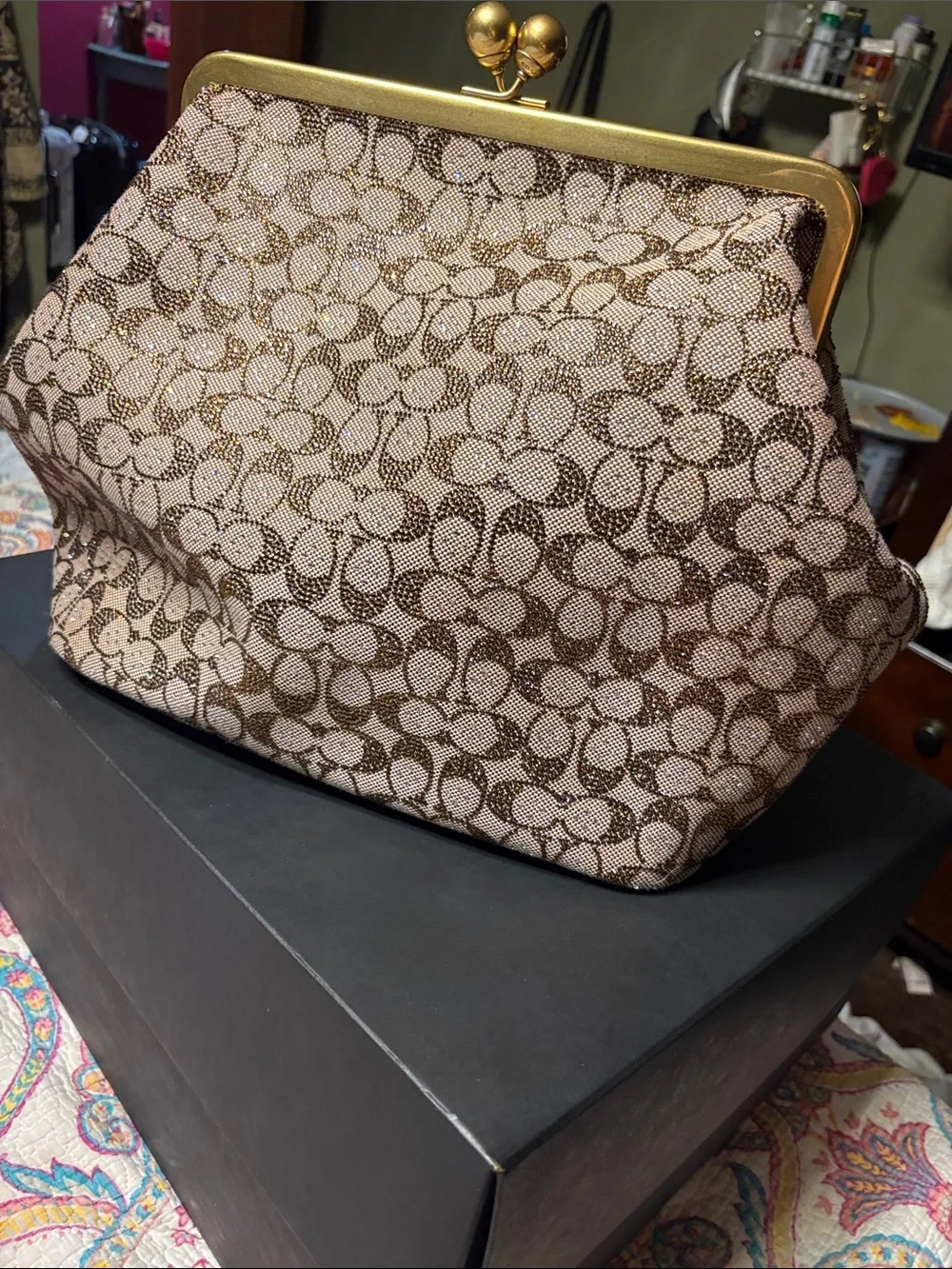 Coach Crystal kisslock large